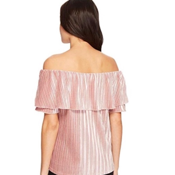 🎉CCO Anthro pleated off shoulder velvet blouse - Picture 2 of 6